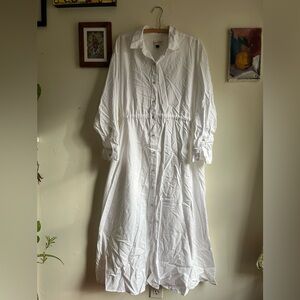 White Universal Thread Maxi Button Down Dress